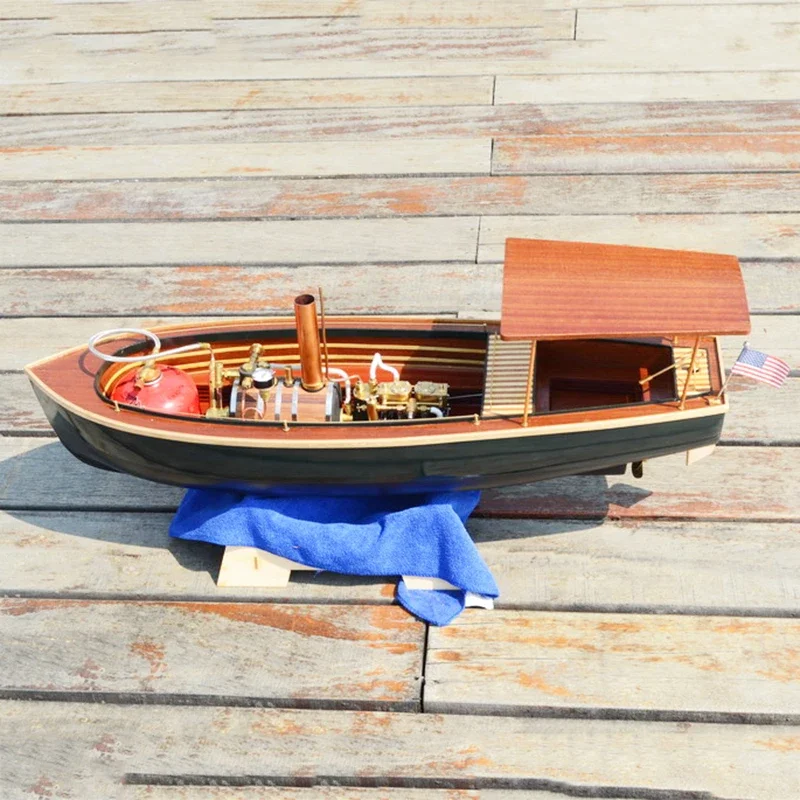 Ship Model 1/50 Steam-powered Ship High-strength Fiberglass Hull Wooden Deck Civilian Yacht with Power Supply Finished Product