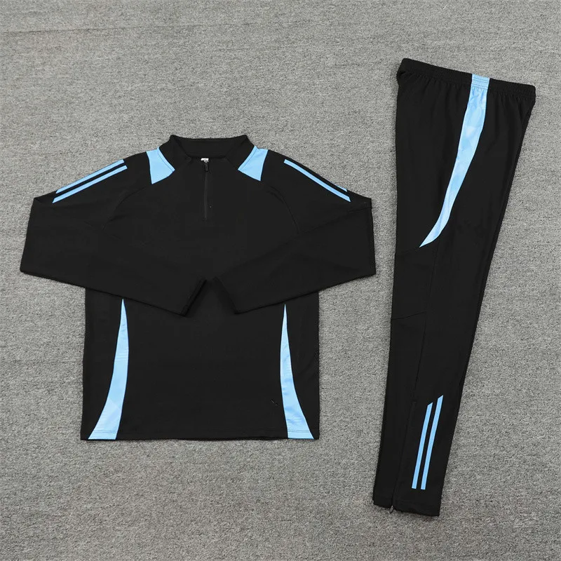 2425 Men sports set Argentina soccer Trainingwear Jerseys Kit Tops and trousers Leisure, autumn and winter Half zip sportswear