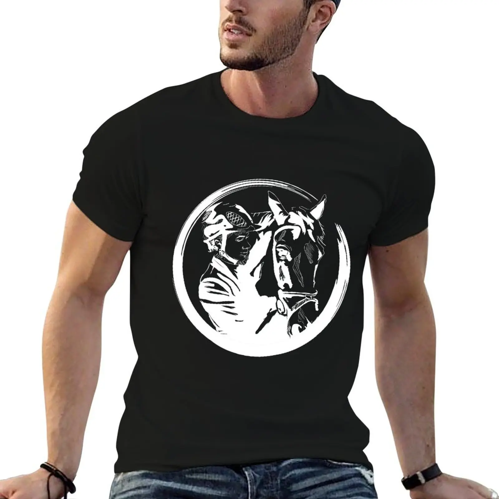 T-shirt d'équitation pour homme, t-shirt graphique de créateur, t-shirt uni pour homme