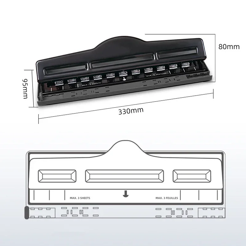 Perforadora de disco de setas Fromthenon, perforadora de 2/4/11 agujeros para A4 B5 A5, planificador de cuaderno juvenil con letras encuadernadas, papelería