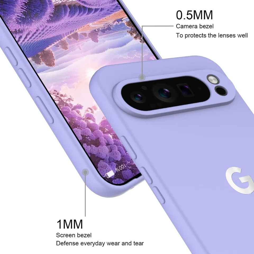 Funda original de silicona líquida con tacto piel para Google Pixel 10A 10 9 Pro XL 8 7 6 A, protección con borde anti golpes 2