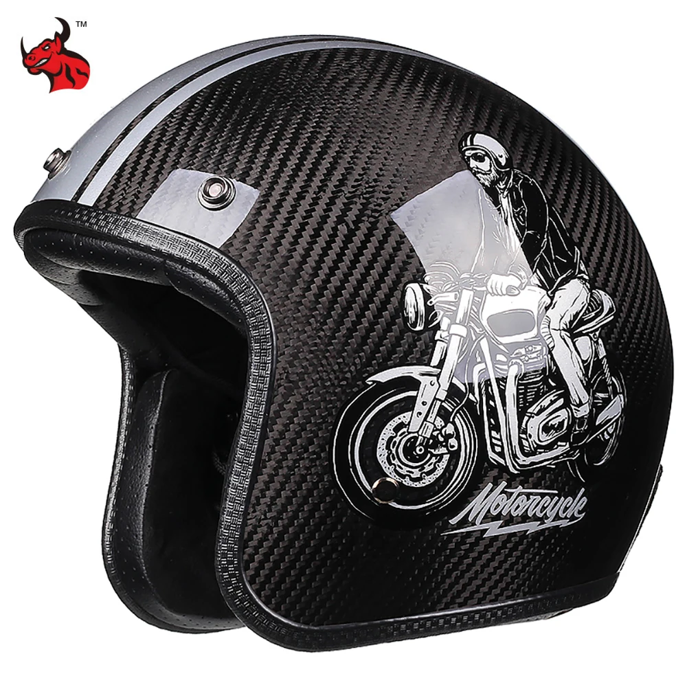 

Retro Motorcycle Helmet Open Motorcycle Riding Casco Electric Motorcycle Helmet Scooter HD Sport Riding Lens Double Lens