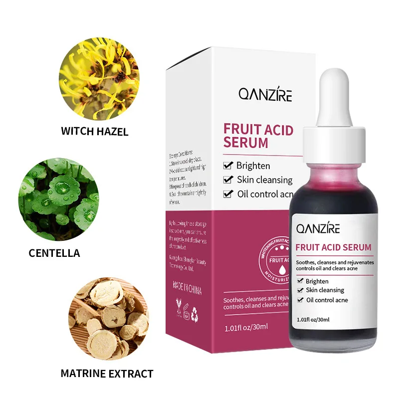 Fruit Acid Face Serum Moisturize and Brighten Skin, Skin Cleansing and Oil Control Care Essence, 30ml