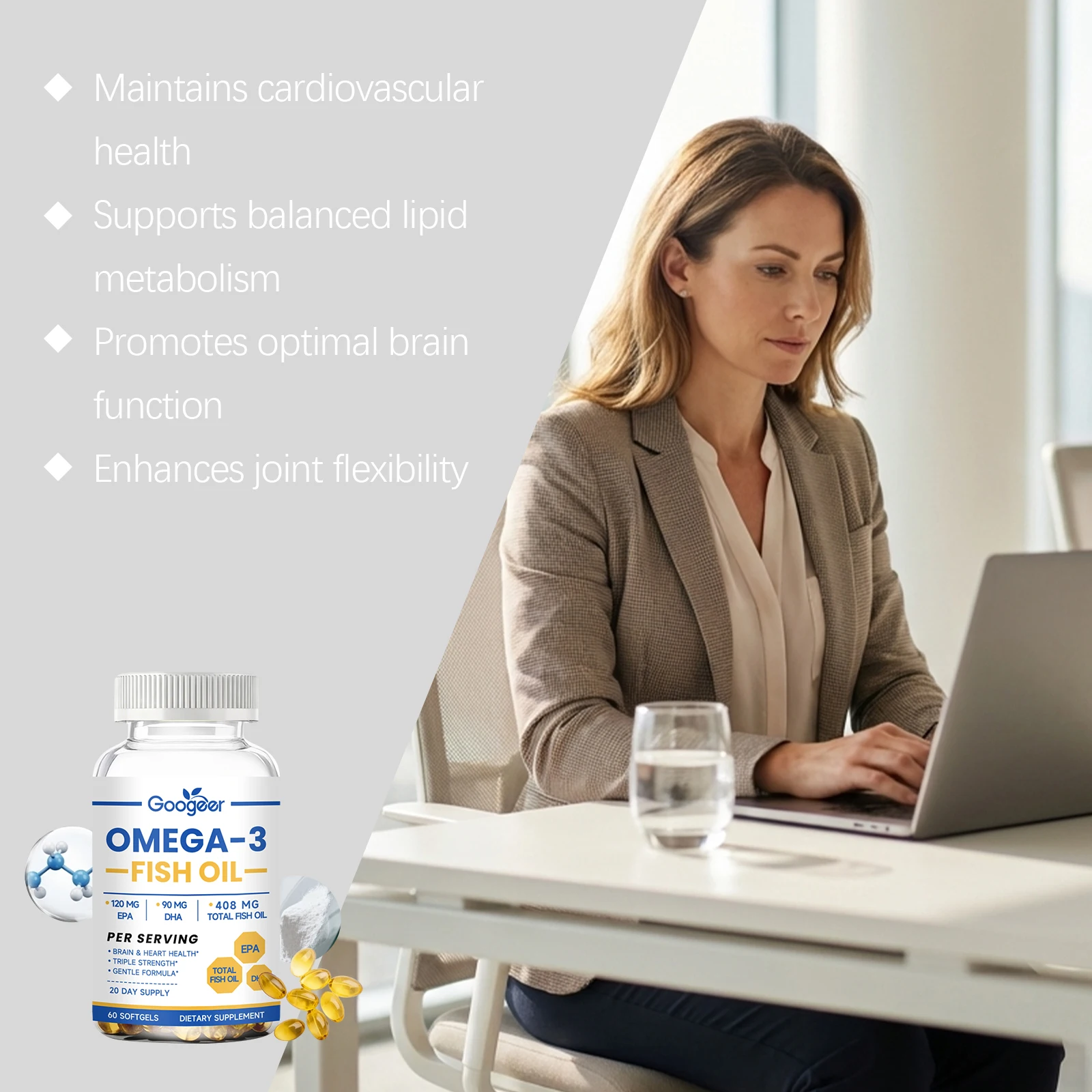 Fish Oil Softgels, Daily Energ - Omega 3 Fish Oil recension och pris