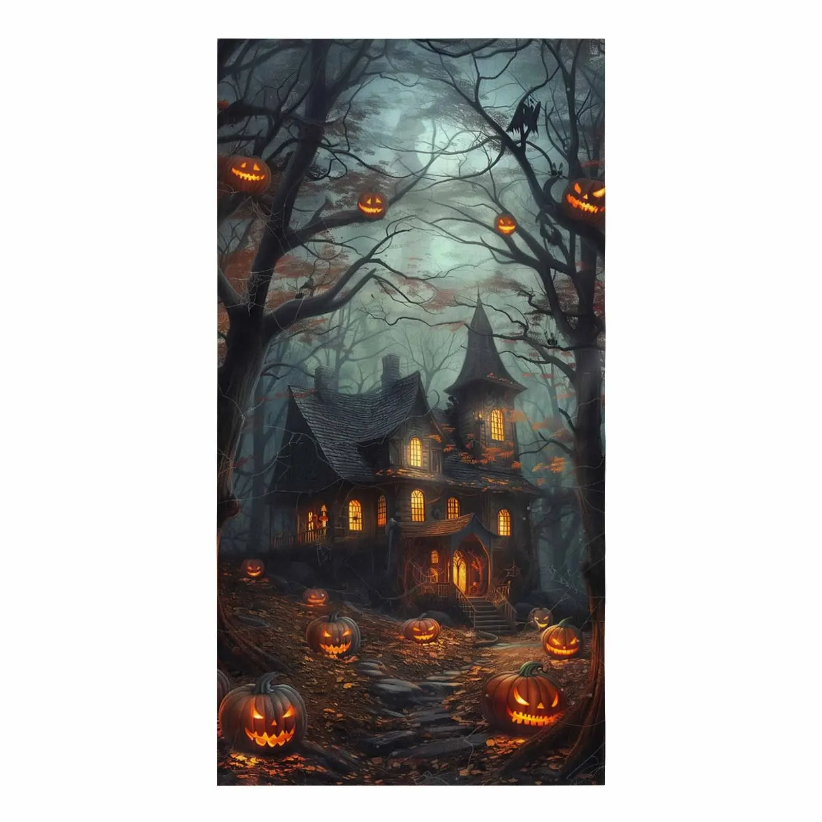 Alloween Castle Pumpkin Retro Grove Microfiber Towel Absorbent Kitchen Cleaning Cloth Dish Towel Household Cleaning Towel