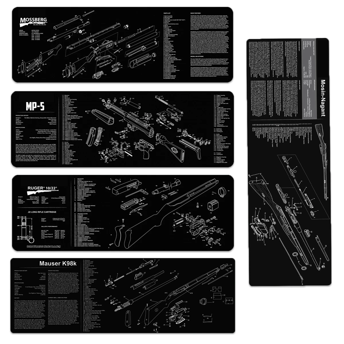 

Long Mouse Pad AR15 AK47 Remington 870 Short Gun Cleaning Rubber Mat GLOCK 3D Berett 92 PX4 1911 3D CZ-75 CZ Shadow SA HK USP