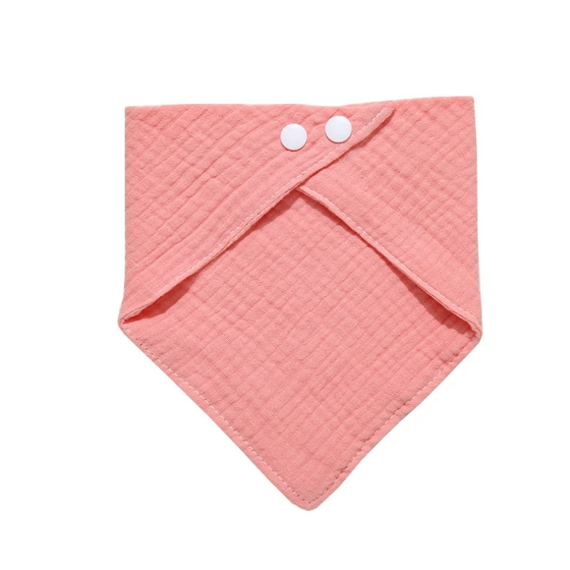 Écharpe triangulaire en coton doux, couleur unie, bavoir à bouton-pression, bave d'alimentation pour bébé, serviette de salive, Bandana, tissu de rot, articles pour bébé