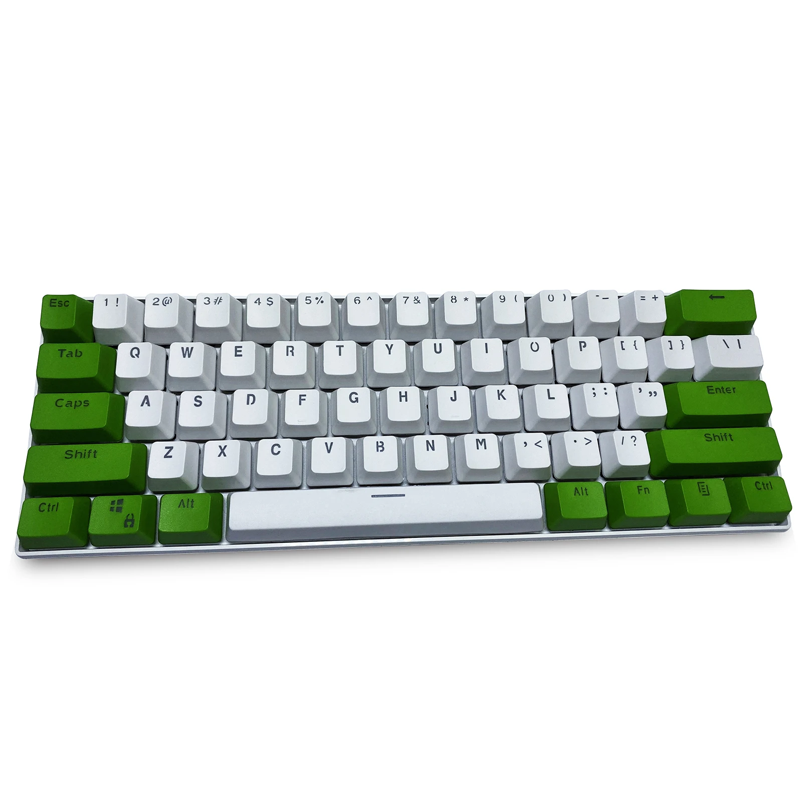 (Keycaps Only Sold)Dark Green White RK 61 Keycaps PBT Material OEM Height, Backlit Two-Color Mechanical Keyboard Keycaps