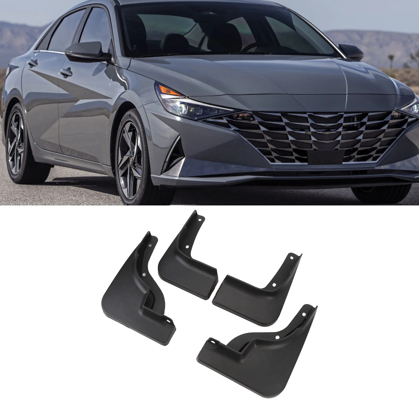 

Комплект из 4 брызговиков, передние и задние брызговики для Elantra 2023-2024, черные