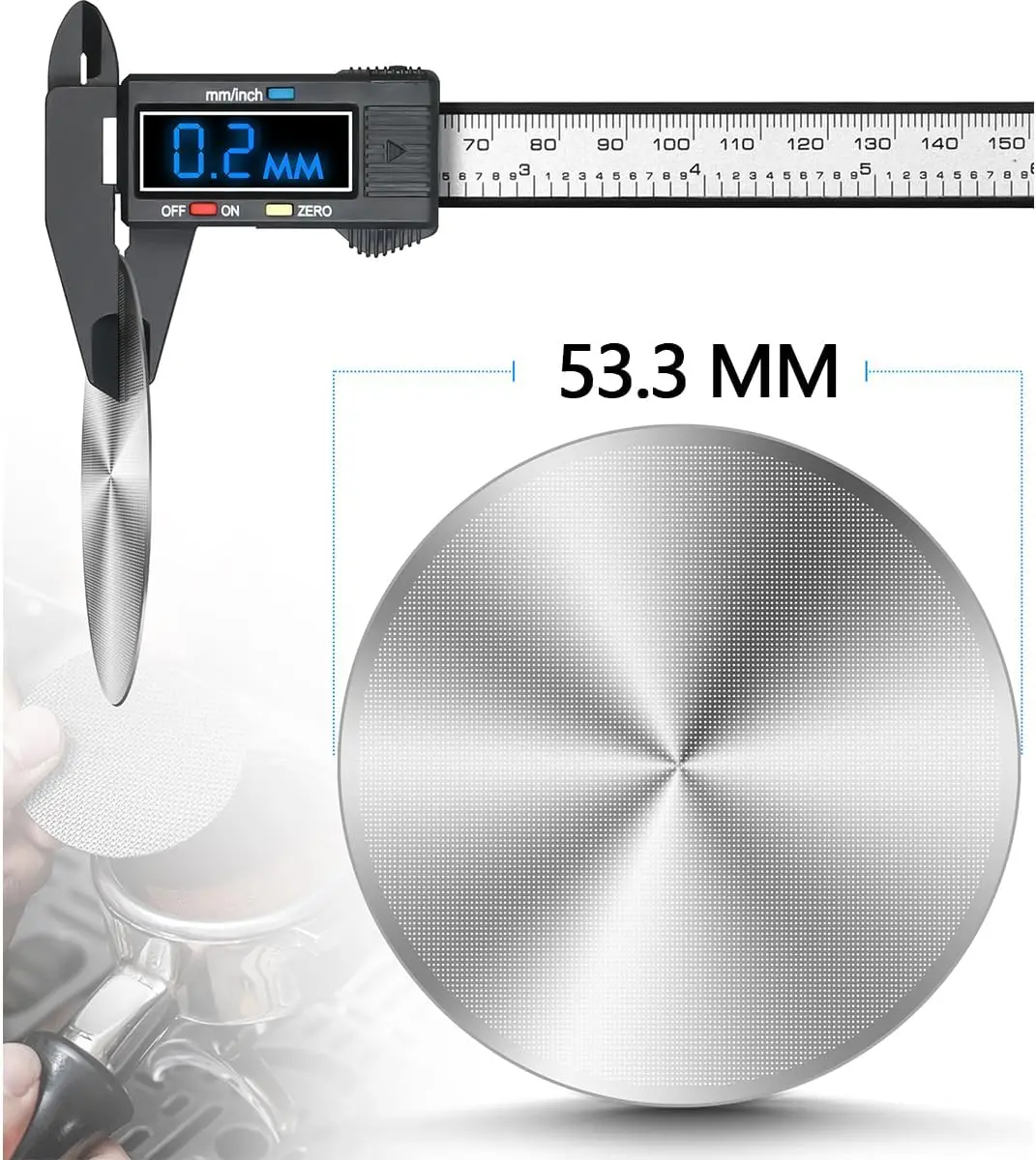 2 Pack 53.3mm Espresso Puck Screens, 0.2mm Ultra-Thin, with 2 Magnetic Portafilter Holders for Ninja Luxe Café and Breville