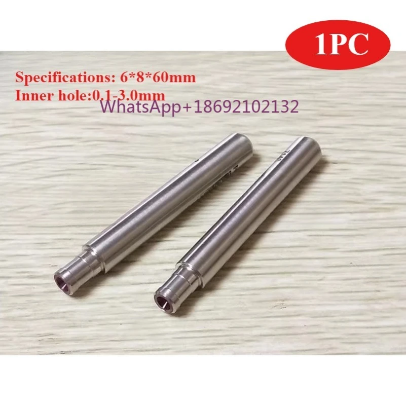 CNC EDM Drill Ruby Electrode Pipe Guide Dies 0.1-3.0mm Silver Punching Guide 6*8*60mm Length Metalworking Tool
