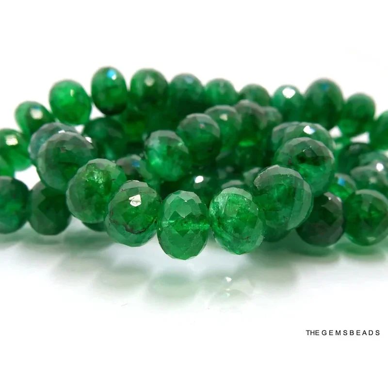 Natural Green Faceted , Size 12mm-15mm Beryl Emerald Beads.