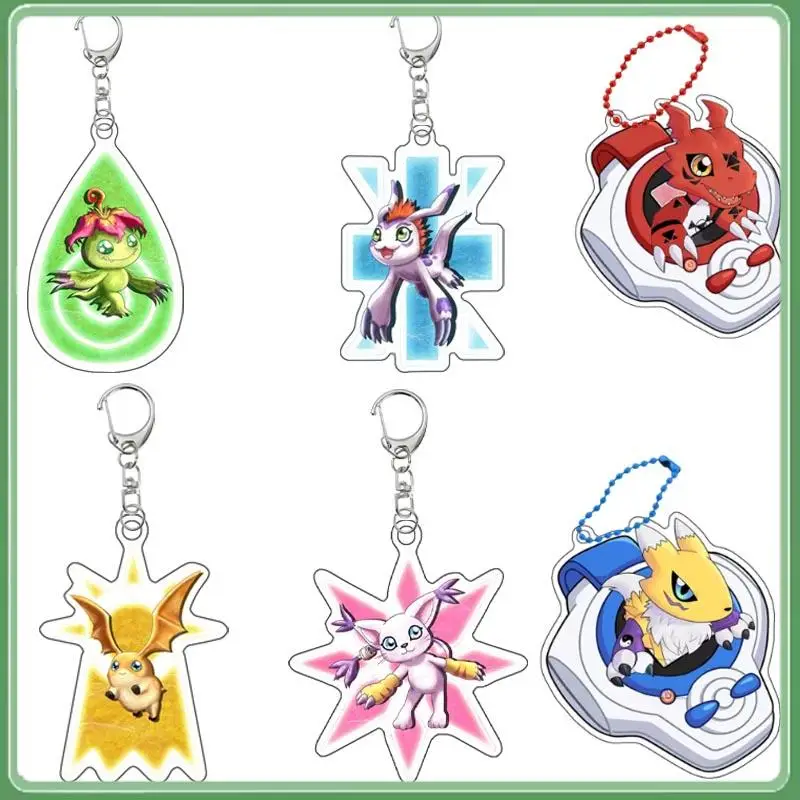 Digimon-Llavero acrílico de aventura, juegos de Anime, mochila escolar de felpa de dibujos animados, bonito juguete colgante Agumon Yagami Taichi Ishida Gabumon