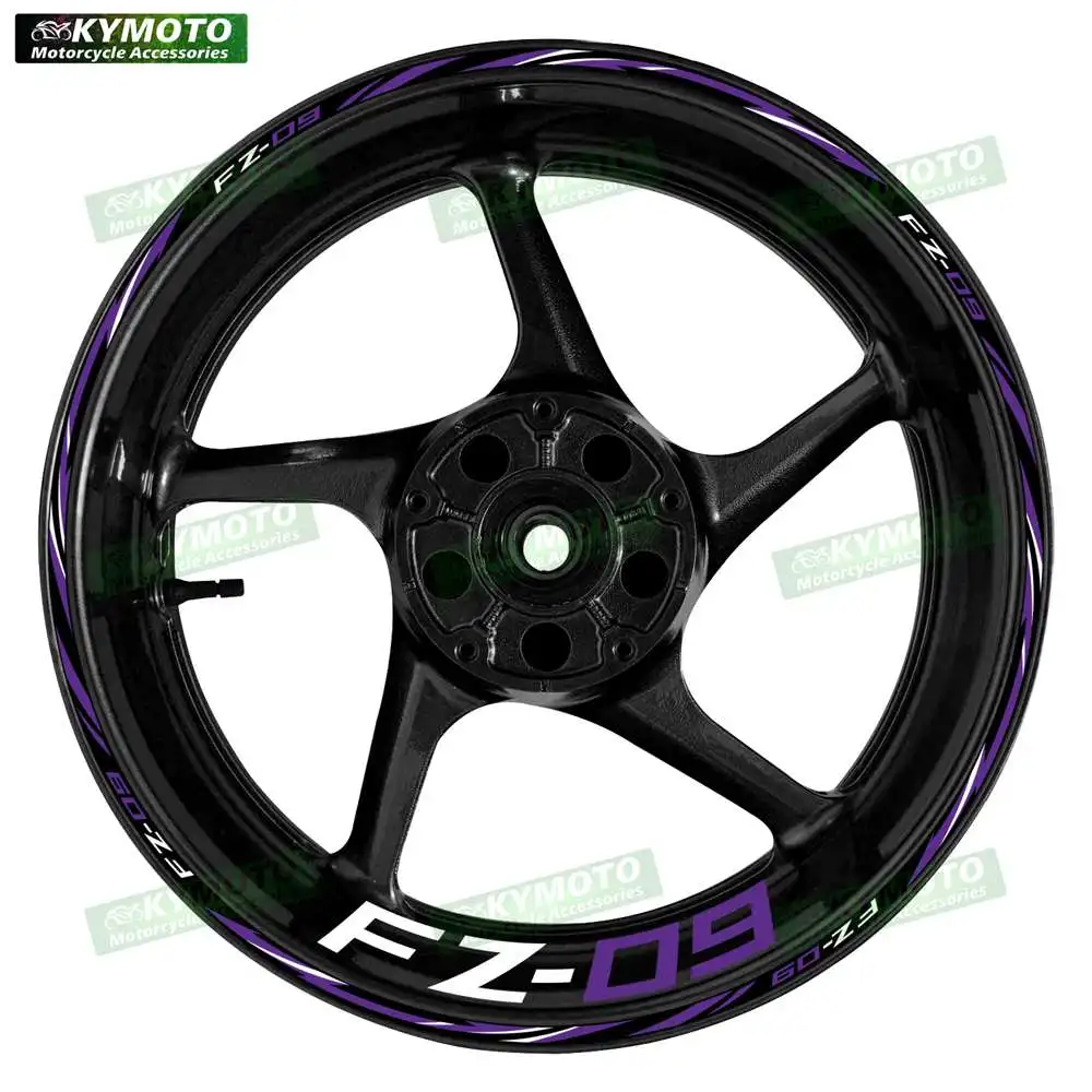 

Для FZ-09 FZ09 светоотражающие аксессуары для мотоциклов, 17-дюймовые наклейки на передние и задние диски, обтекатель, полоса, наклейка, украшение