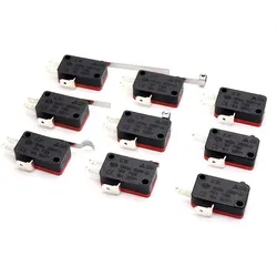 50PCS KW7-0 KW7-1 KW7-2 KW7-3 KW7-9 Micro Switch 5A 250VAC SPDT Momentary KW7 Series Travel Limit Switch 1NO1NC Lever Roller