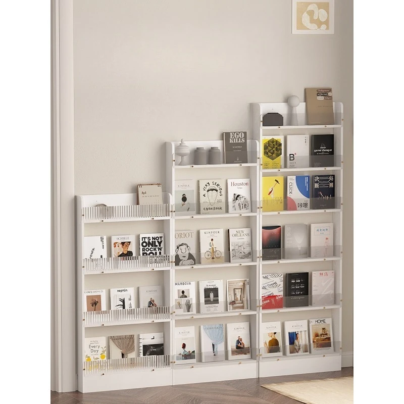 Bookshelf bookcase behind the door, book storage shelf multi-layer wall small narrow cabinet