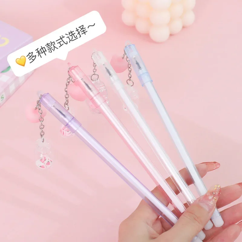 

40pcs Cartoon cute pendant pen female student large capacity neutral pen girl heart bookmark pendant office signature refill
