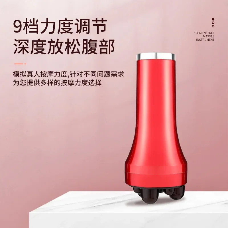 Automatic Handheld Abdominal Massage Device Rolling Acupressure Tool Promote Intestinal Peristalsis Portable Belly Massager