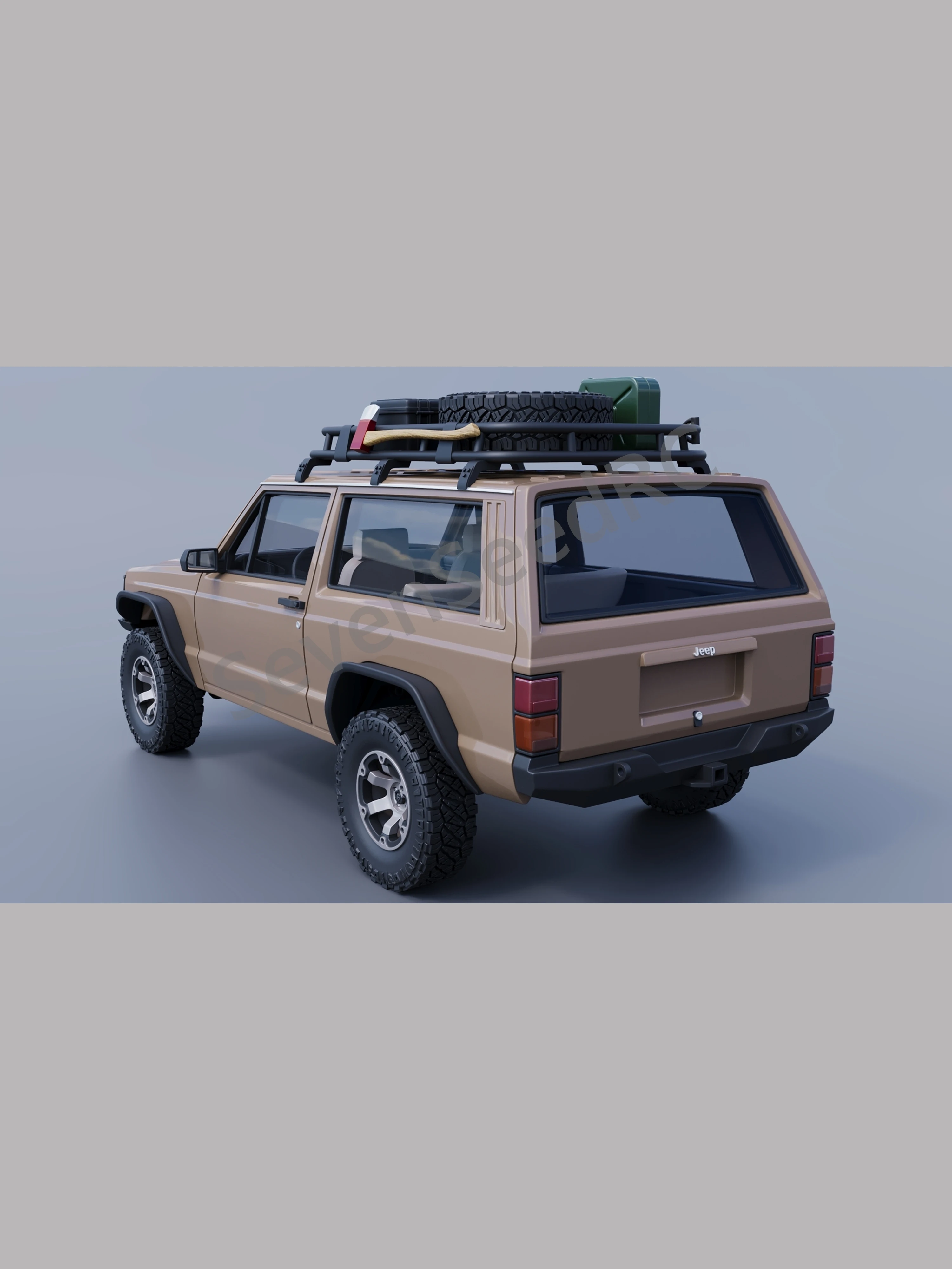 3d gedruckte Karosserie-Kit Cherokee xj 2 Türer 1984 313/324 Radstand scx10 trx4 nt4 jt4 rgt