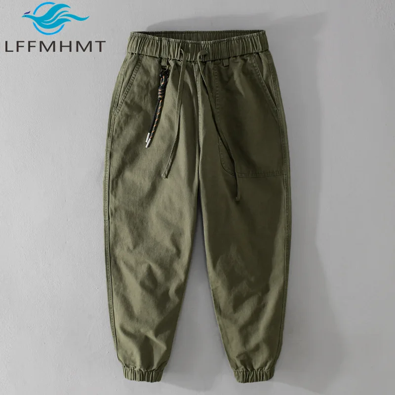 Spring Fall New Arrival Men's Solid Color Cargo Joggers Amekaji Casual Pants Loose Comfortable Fashion Trendy Outdoor Pants 7622