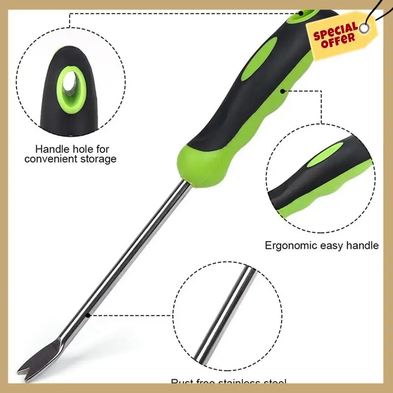 

Classy-2 Pack Garden Hand Weeder Tool With Ergonomic Handle Stainless Steel Garden Lawn Weed Puller Soil Loosening Tool