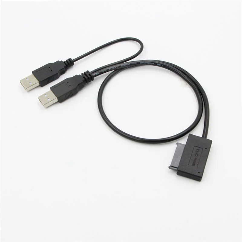 USB2.0 ～ 6+7 13ピン スリムライン スリム SATA ケーブル、外部 USB 2.0 電源付き、ラップトップ CD-ROM DVD-ROM ODD 用