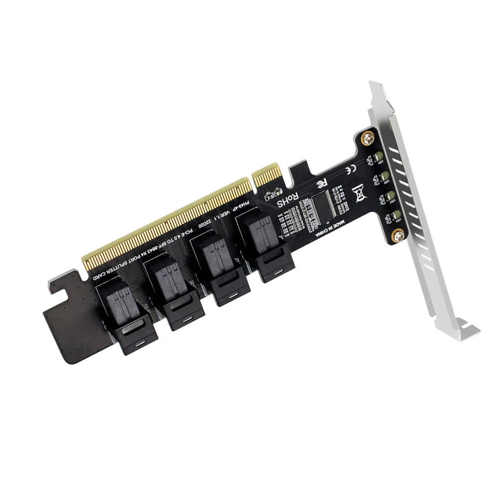 

NGFF PCI-E 16X To 4 Ports U.2 Split Expansion Card PCIeX16 To 4-port U.2 SFF-8639 Expansion Card for Computer