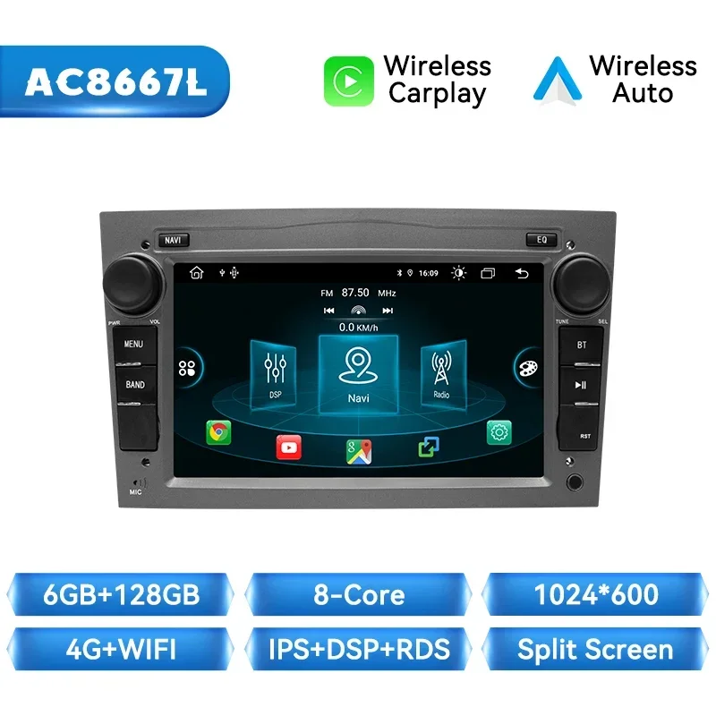 XONRICH 8G + 128G Draadloze Carplay Android 14 Auto Autoradio Voor Opel Astra H G J Antara Vectra C B Vivaro Corsa C D Zafira B Stere