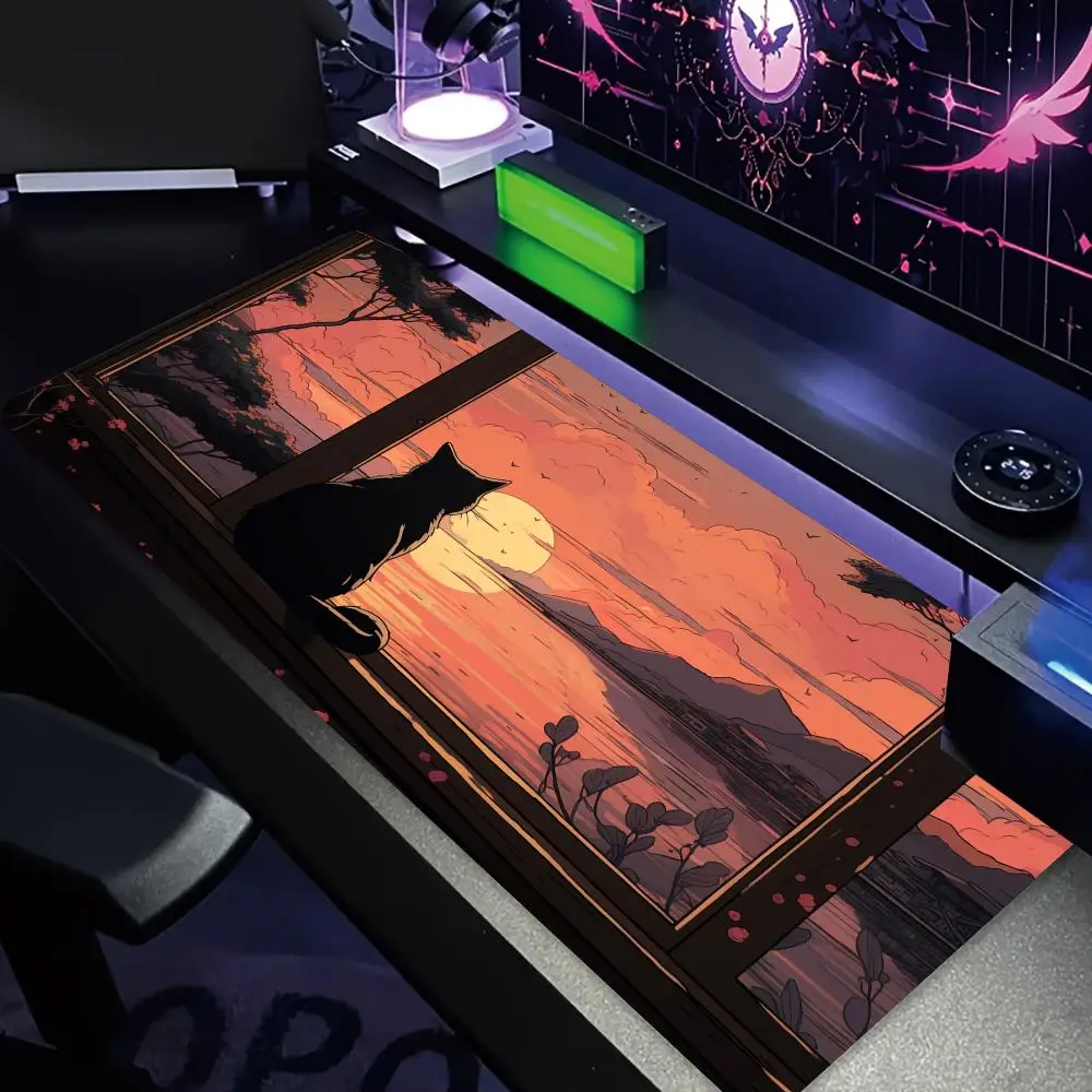 

Теплый и уютный дизайн иллюстрации кота, большой коврик для мыши, настольный коврик, игровые коврики, аксессуары для ПК, коврик для клавиатуры, коврик для мыши, офисный коврик, mauspad