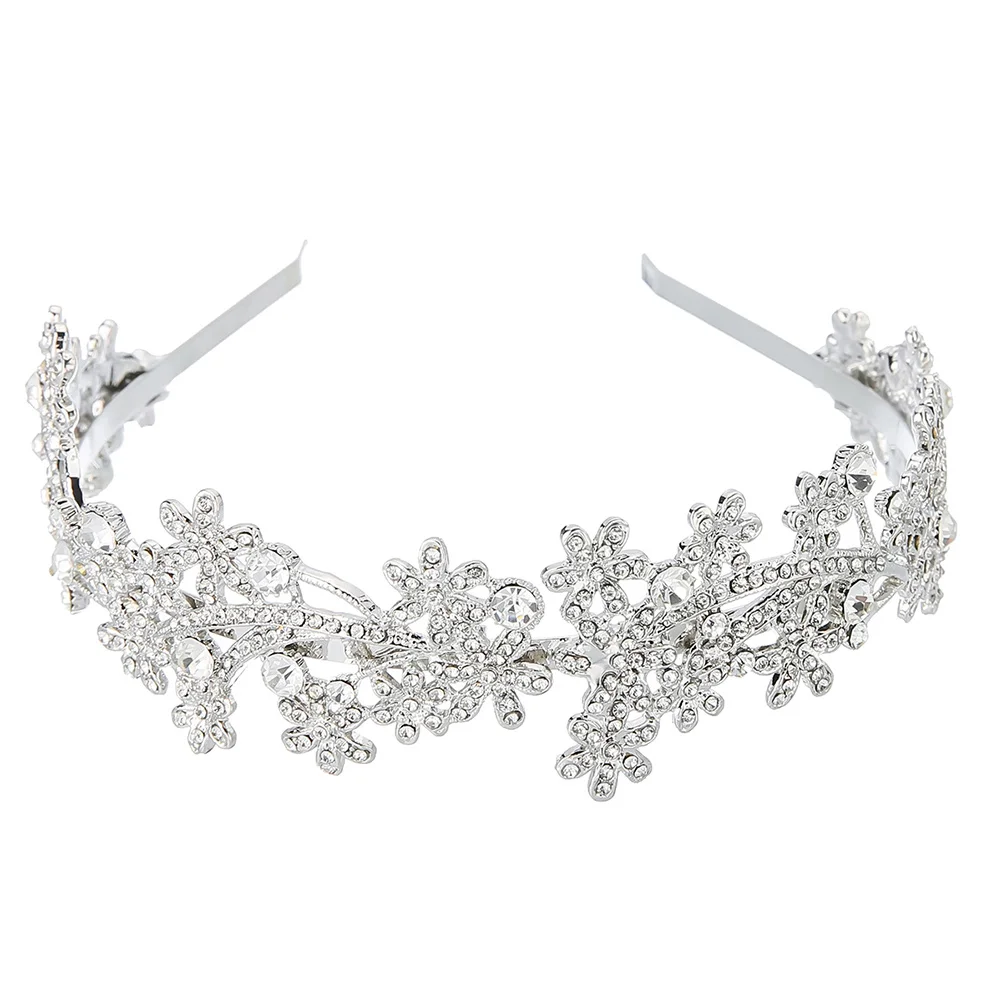 

1 шт., женский головной убор со стразами, винтажный головной убор с цветком, элегантная свадебная вечеринка, очаровательное украшение для волос, женская повязка на голову