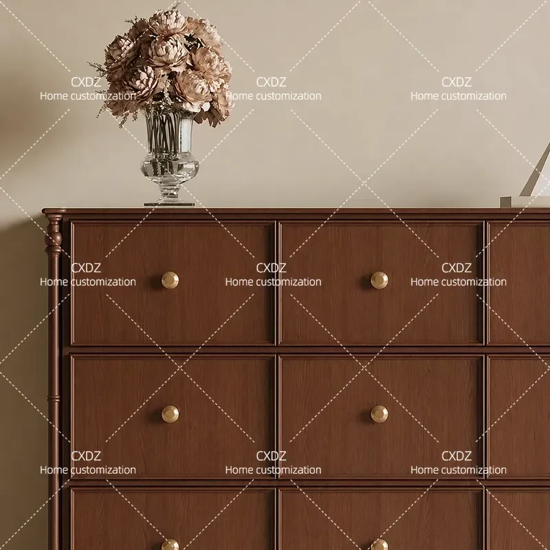Retro Three Door Cabinet Antique Entryway Chest Bedroom Storage Unit Living Room Wall Mounted Organizer Fully Assembled