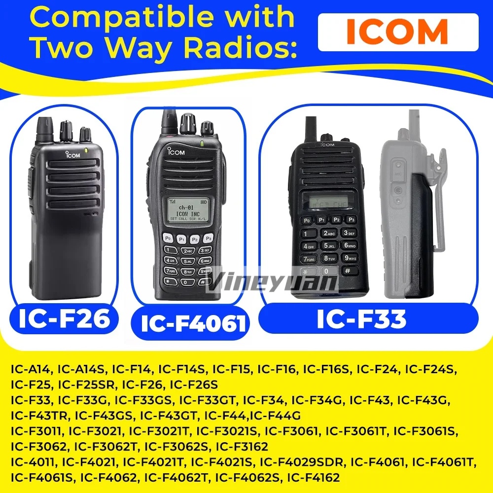 Аккумулятор Li-ion BP-232 2200 мАч для ICOM IC-F3011 IC-F4021 IC-F14 IC-F15 IC-F16 IC-F26 IC-F43 IC-F43GT (замена BP-230, BP-231)