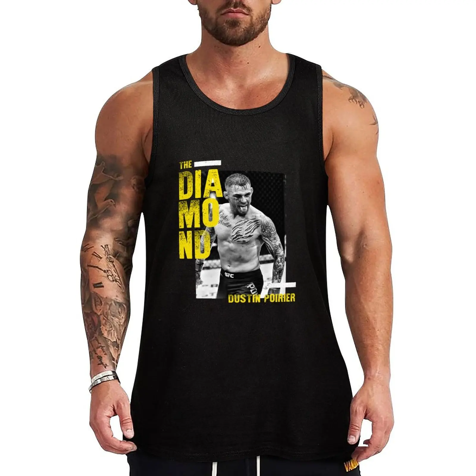 dustin poirier retro Tank Top gym clothing men Top summer Men's summer vest