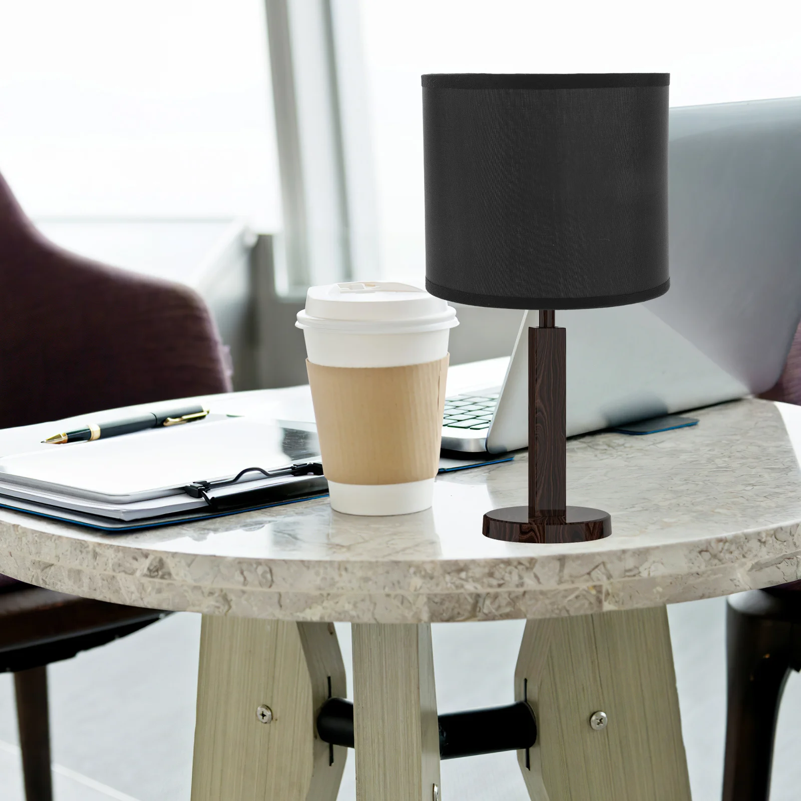 

2Pcs Cylinder Lamp Shades Linen Fabric Table Lamp Shade Cover Style Softens Light Easy to Install for Bedroom