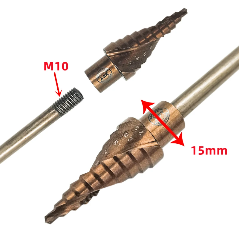 Imagem -03 - Underoof-extended Long Step Broca Haste de Extensão Aço Hss Alta Velocidade 4241 6542 Titanium Pagode Broca para Ferro Madeira