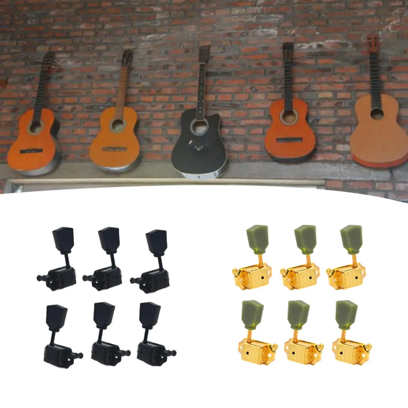 Guitar Tuning Pegs Semi Closed 3L 3R Vintage Design Resin Jade Guitar Tuning Knobs String Tuning Pegs Guitar Locking Tuners Keys