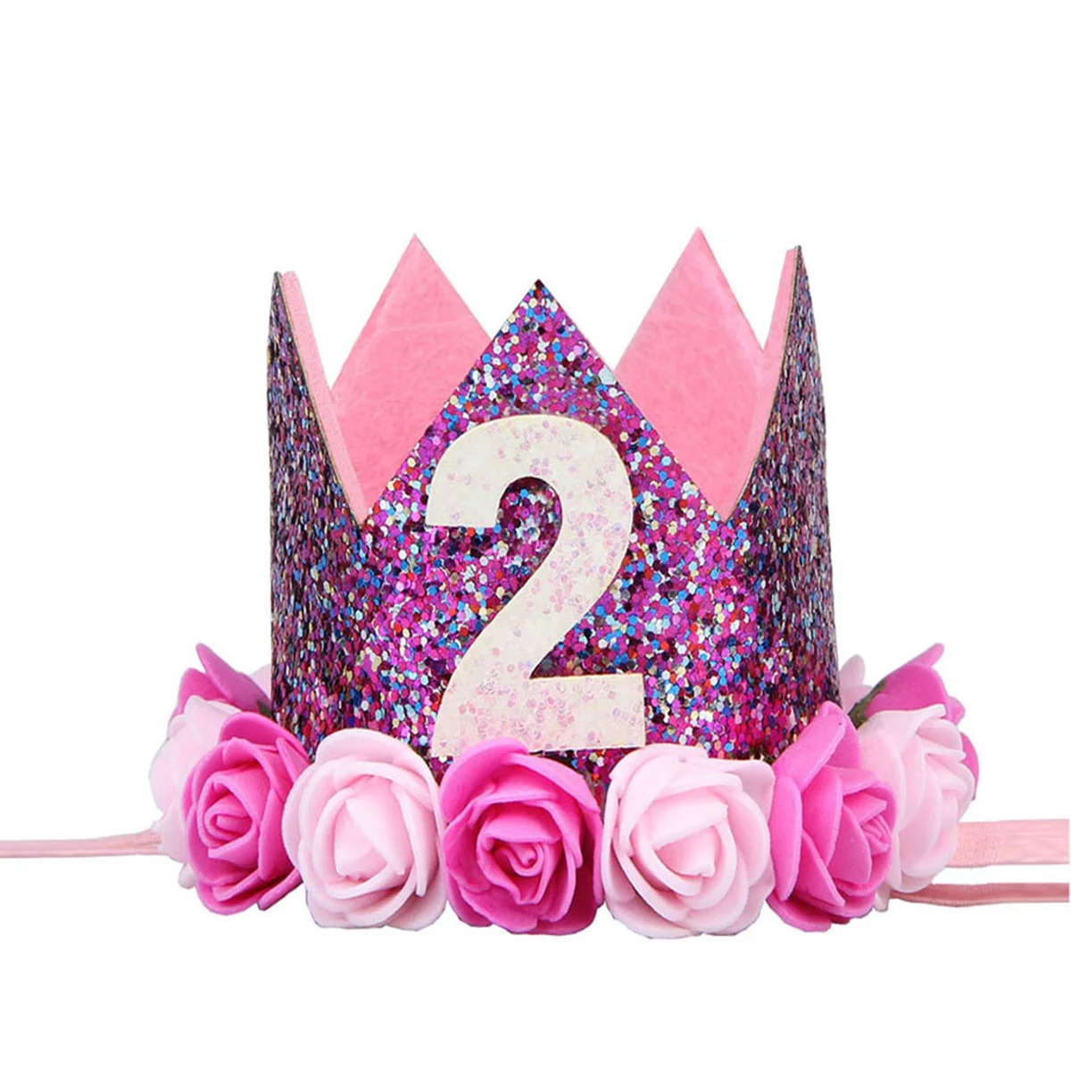 

Tiara Girls Birthday Headband Bands Toddler for Baby Headpiece Headdress Hat 2nd Number Crown