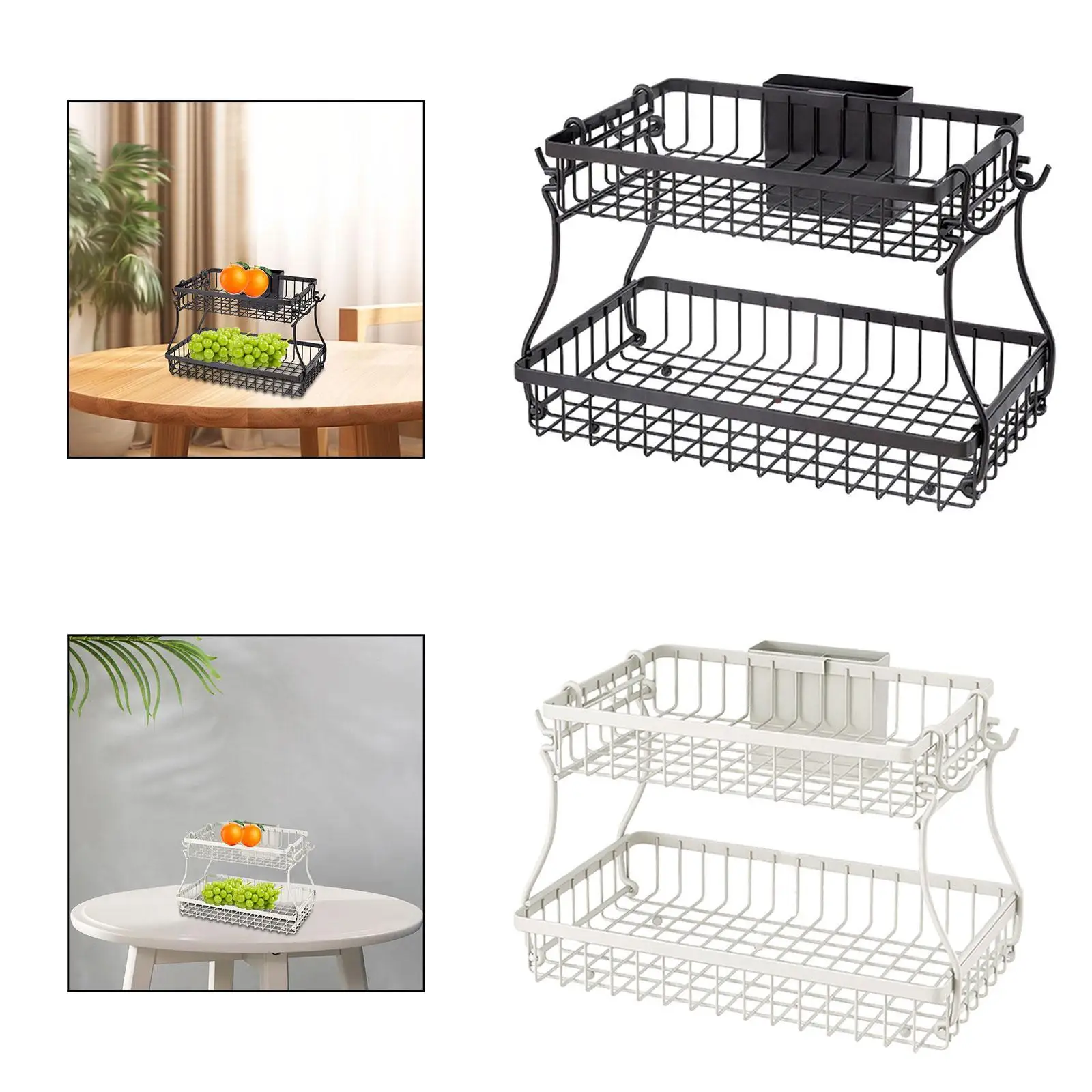 Kitchen Storage Basket Multiuse Fruit Basket for Bathroom Kitchen Cabinet