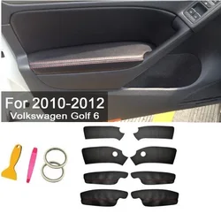 Microfiber Front / Rear Door Panels Armrest Leather Cover Protective Trim For Volkswagen Golf 6 mk6 Car Interior