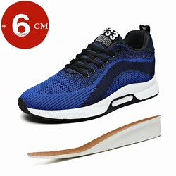 Soft Breathable Elevator Shoes Fashion Height Increase Shoes for Men Sneakers Casual Lift Sport Shoes Sole+Insole 6CM Taller Man