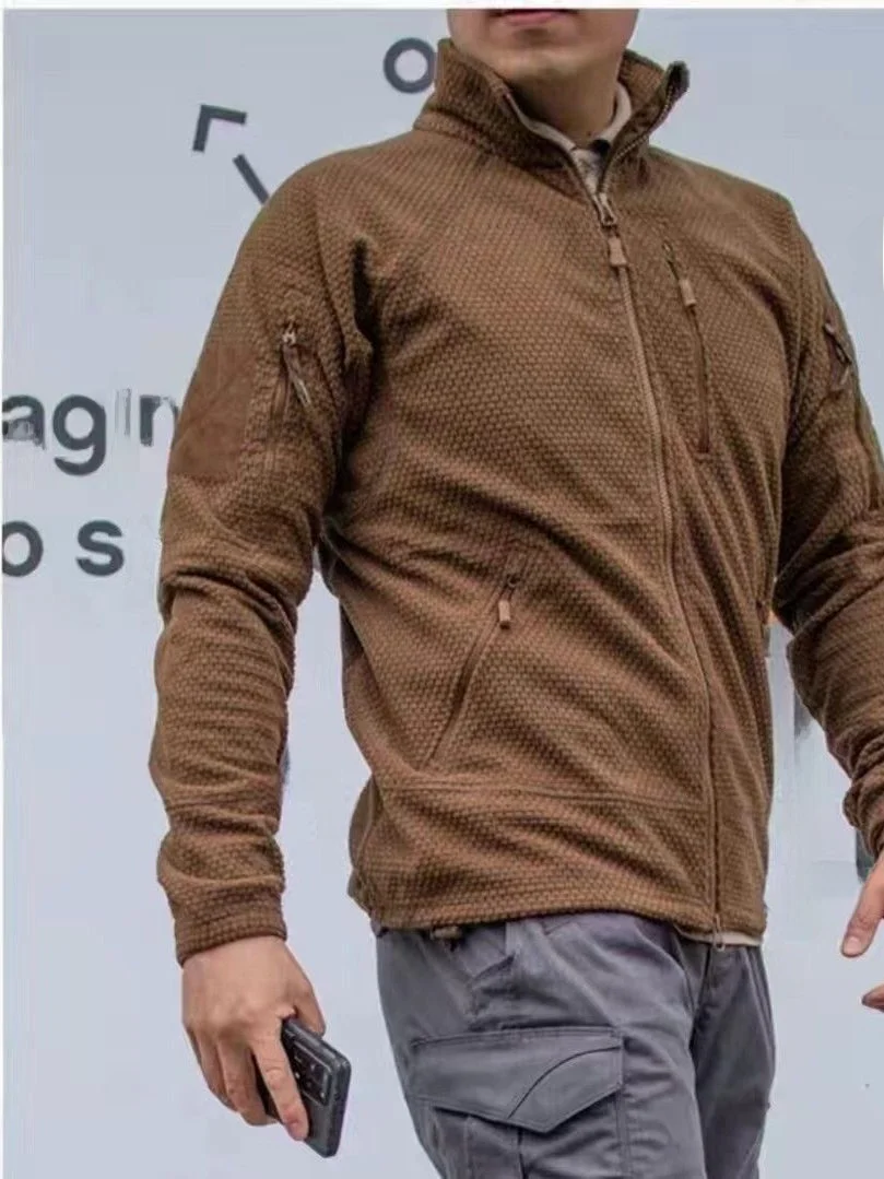 

Мужская уличная куртка с воротником на молнии, сохраняющая тепло, с множеством функциональных карманов, длинными рукавами, из полиэфирного волокна, высокоэластичная.