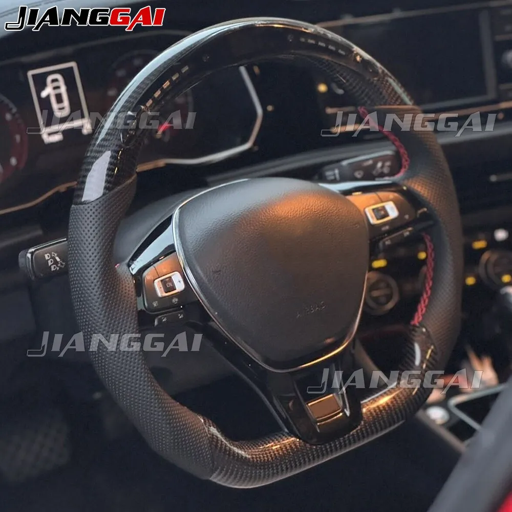 

Светодиодный руль из углеродного волокна, подходящий для VW Lamando LAVIDA Golf 7 Amarok V6 MK7 08-14, аксессуары для рулевого колеса со светодиодным дисплеем