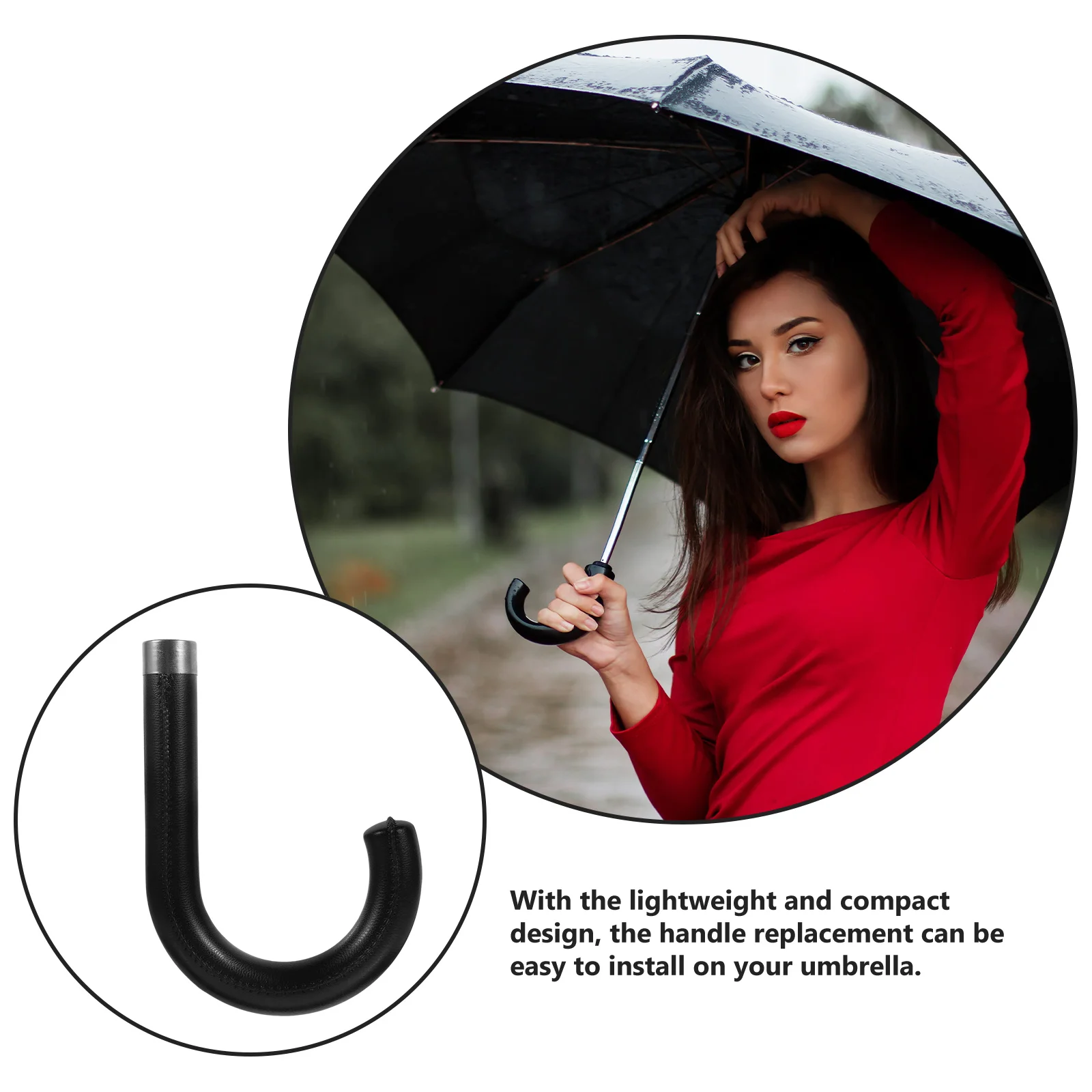 

Replacement Curved Umbrella Handle Head Wear Resistant Grip for Folding Rain and Sun Umbrellas Compact Anti Slip Umbrella Handle