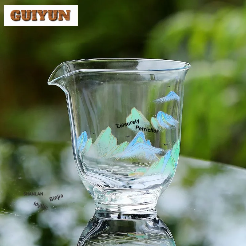 

260 мл утолщенный стеклянный кувшин для чая из боросиликатного стекла, диспенсер для ча-ча-хай, чашка для справедливости, кружка для китайского чайного сервиза, аксессуары