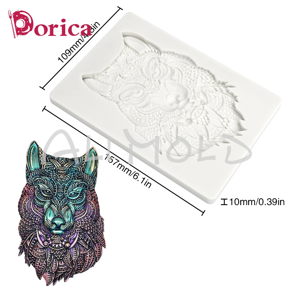 Wolf Head Design Silicone Mold Fondant Chocolate Cake Decor Mould Bakeware DIY Resin Clay Making Model Home Decorating Tools