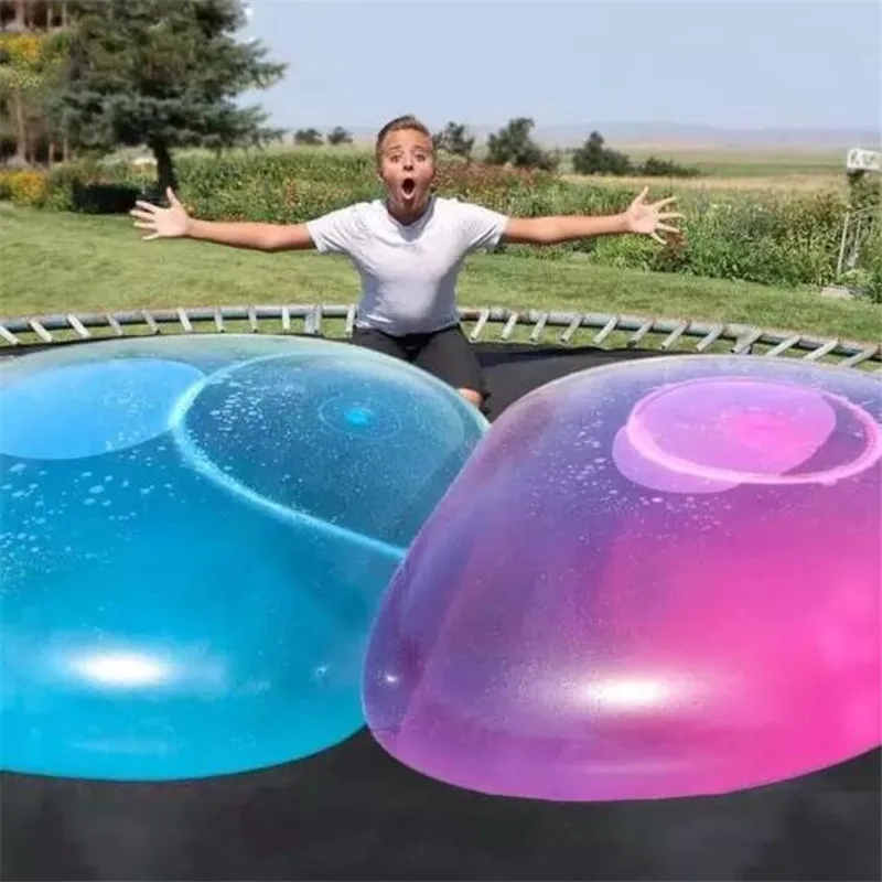 Hot Selling Blowing Round Ball Creative Baby Bath Big Light Ball Toy Transparent Bubble Ball Filled Balloon