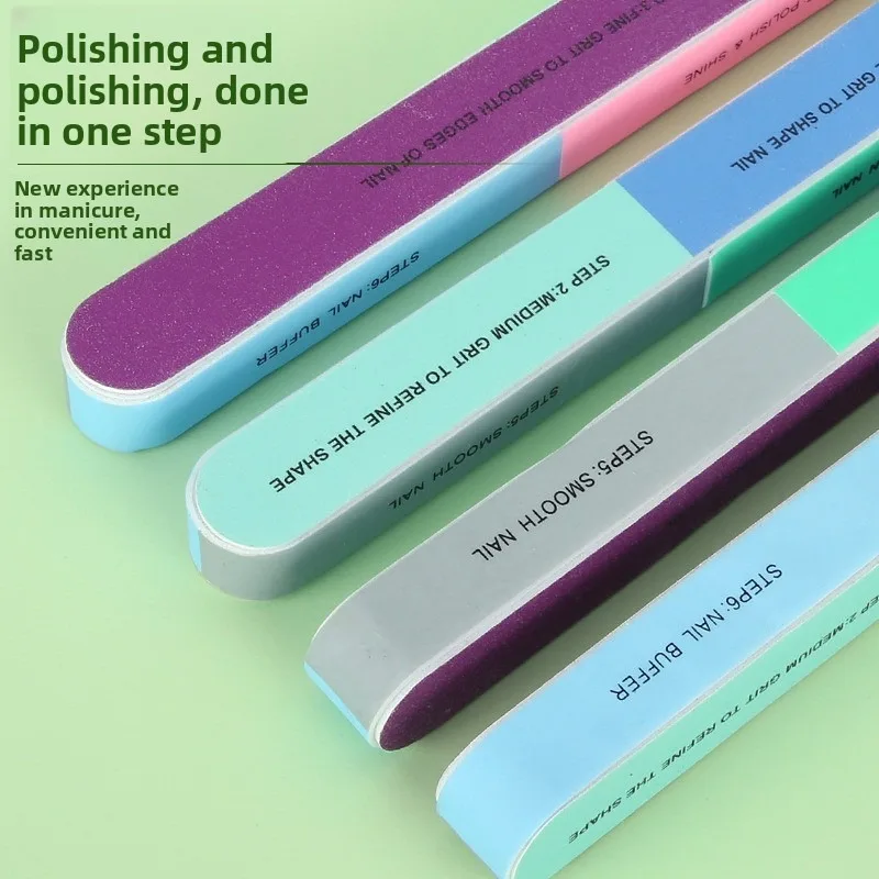 K-Beauty 7-Way Nail Buffer Block Multi-surface Sanding File Edge-wrapped Sponge Shaping Polishing Manicure Tool