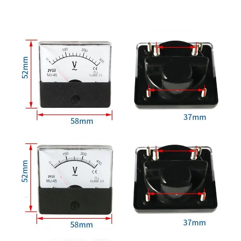 Single Phase Generator Voltmeter For 2KW 5KW 2500 6500 Gasoline Generator,Square Voltage Meter 0-300V