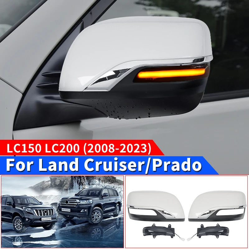 2008-2022 For Toyota Land Cruiser Prado 150 200 LC150 LC200 Fj150 Rearview Mirror Cover Modification Accessories LED Turn Signal