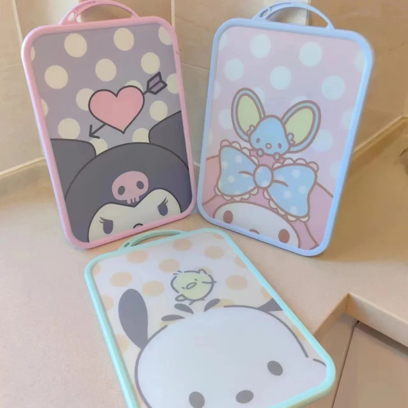 New Sanrio Anime Cartoon Mymelody Kuromi Cinnamoroll Chopping Board Cute Cutting Vegetable Fruit Mini Chopping Board Daily Gift